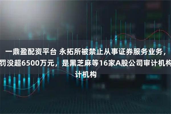 一鼎盈配资平台 永拓所被禁止从事证券服务业务，罚没超6500万元，是黑芝麻等16家A股公司审计机构