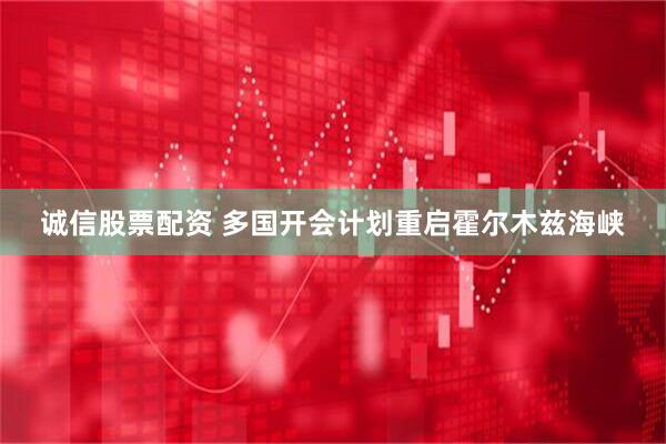 诚信股票配资 多国开会计划重启霍尔木兹海峡